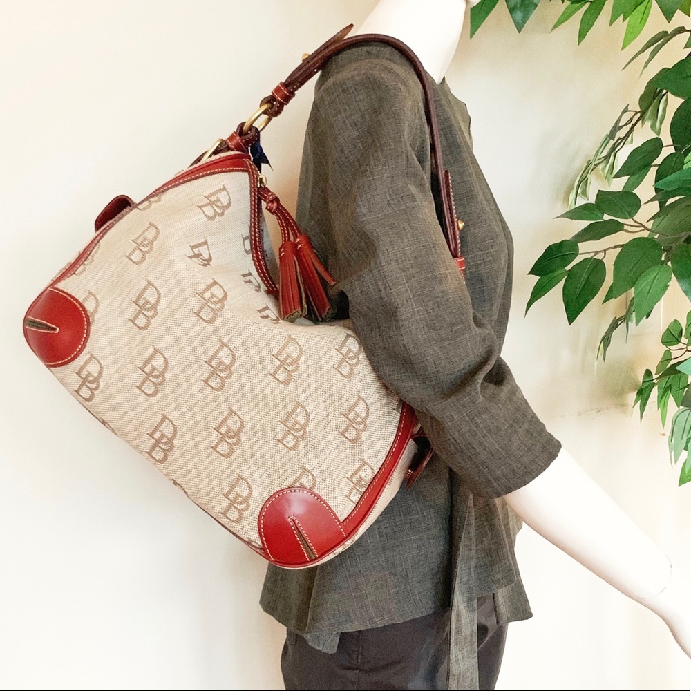 Dooney & Bourke Side Pocket Hobo, Brown/Red